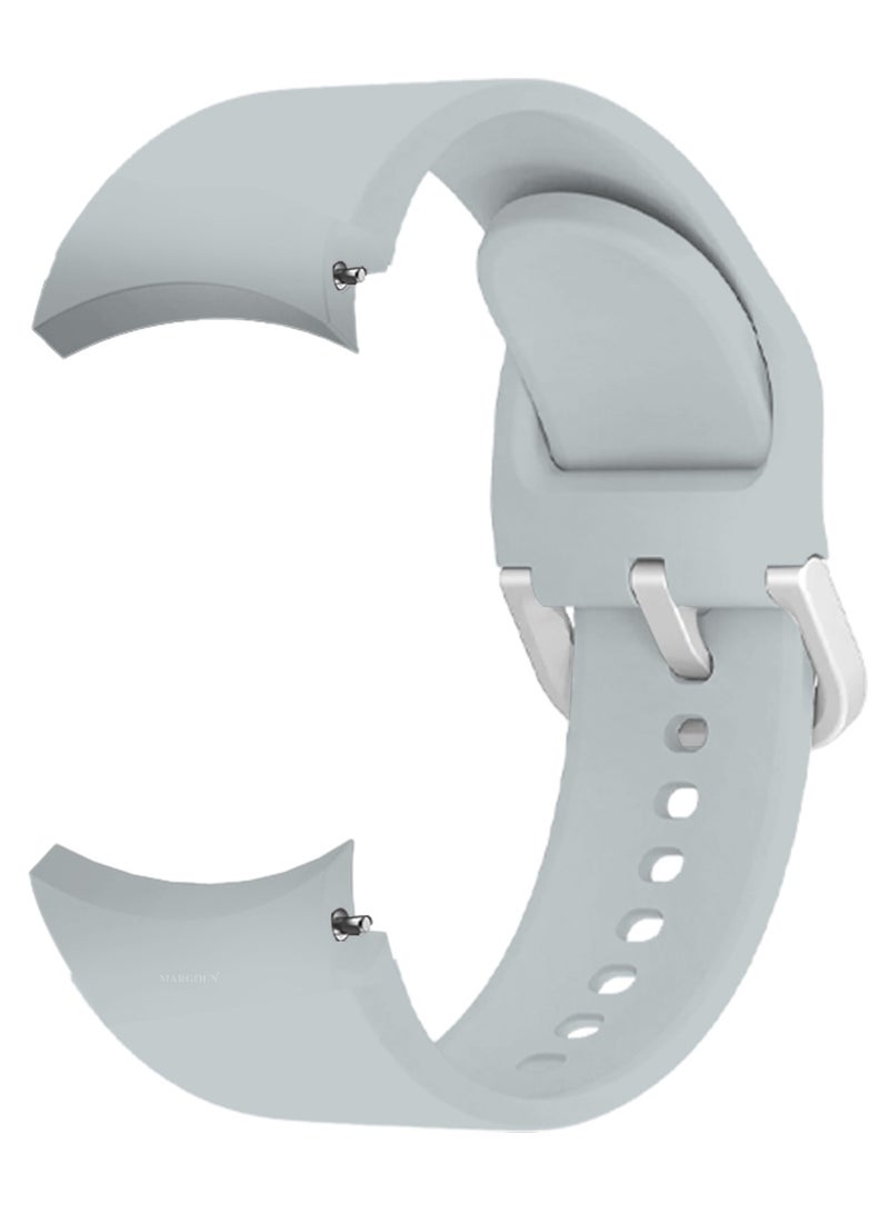 CATANES No Gap Bands 20mm Compatible with Samsung Galaxy Watch 7/6/5/4 Band 40mm 44mm/ Watch 6 Classic 47mm 43mm/Galaxy Watch 5 Pro 45mm/4 Classic 46mm 42mm Soft Silicone Sport Bands for Women Men - Light Grey - Image 3