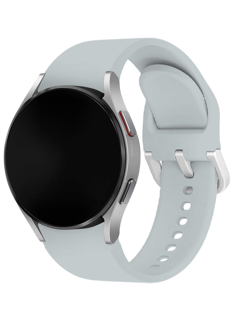 CATANES No Gap Bands 20mm Compatible with Samsung Galaxy Watch 7/6/5/4 Band 40mm 44mm/ Watch 6 Classic 47mm 43mm/Galaxy Watch 5 Pro 45mm/4 Classic 46mm 42mm Soft Silicone Sport Bands for Women Men - Light Grey - Image 4