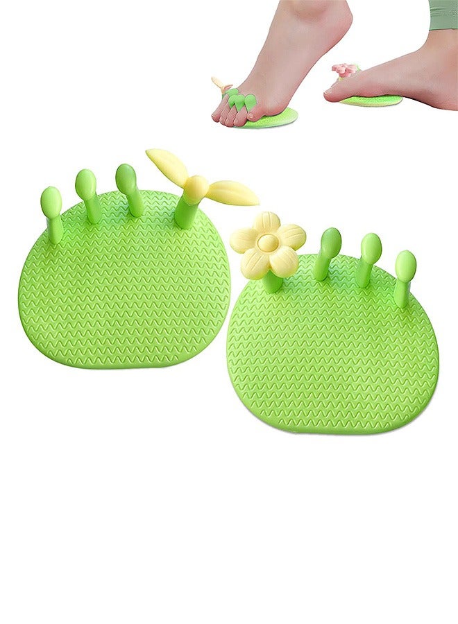 Generic 2 Pcs Toe Separators, Toe Valgus Corrector Thin Leg Exerciser, Toe Arch Trainer (Green) - Image 1