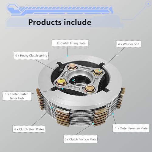 BIGLKNM Clutch Kit for Honda Rebel 250 CMX250/C/X, Heavy Duty Springs Driver Complete Clutch Disc Plate Kit for 1985-2016 Nighthawk 250 CB250 1991-2008 - Image 5