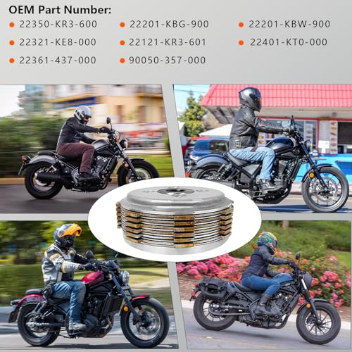 BIGLKNM Clutch Kit for Honda Rebel 250 CMX250/C/X, Heavy Duty Springs Driver Complete Clutch Disc Plate Kit for 1985-2016 Nighthawk 250 CB250 1991-2008 - Image 3