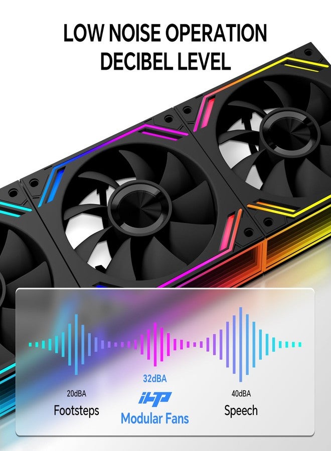 ITleads G120Pro Triple Pack 120mm Daisy Chain Connection ARGB Forward Case Fans, Pc Fans Speed Up to 1850RP for Computer Case Cooler - Image 5