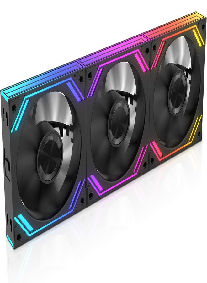ITleads G120Pro Triple Pack 120mm Daisy Chain Connection ARGB Forward Case Fans, Pc Fans Speed Up to 1850RP for Computer Case Cooler - Image 1