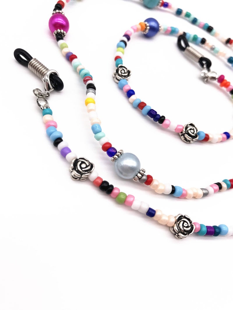 Outman Beaded Eyeglass Chain Sunglasses Holder Strap Eyewear Retainer Lanyard (Colorful bead) - Image 3