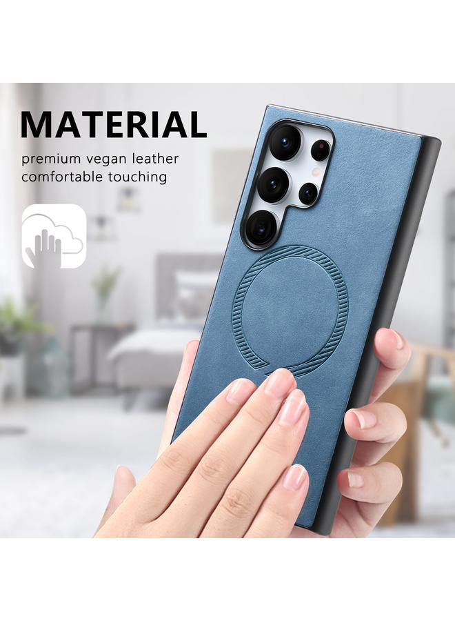 erorex Case For Samsung Galaxy A55 5G Solid Color Retro Magsafe PU Back Cover Phone Case - Image 5