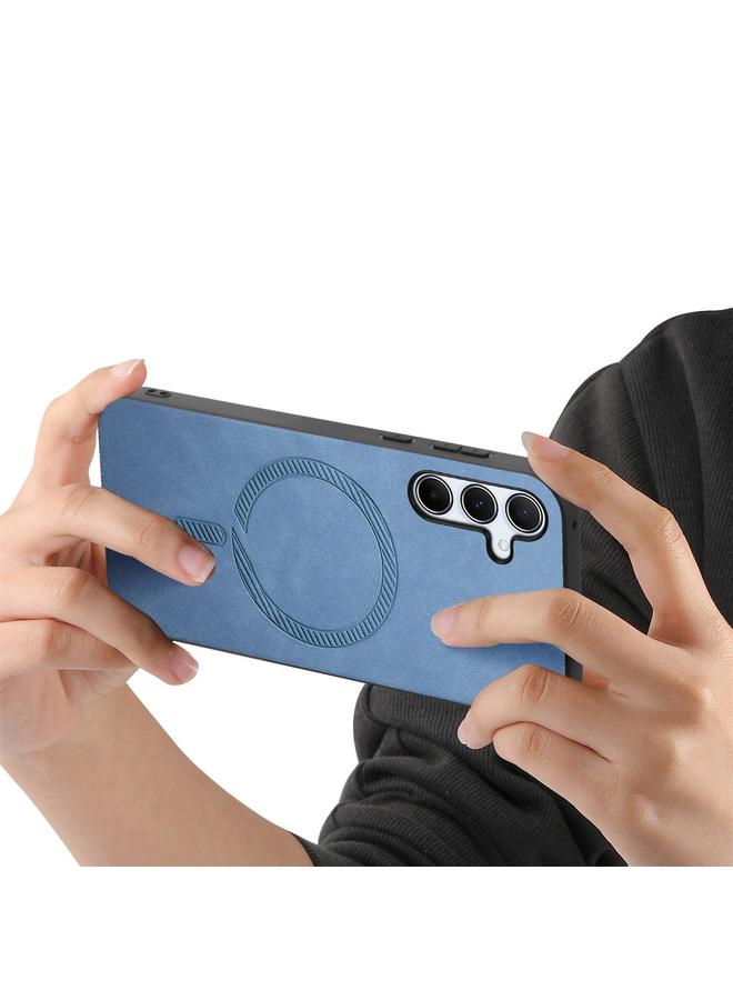 erorex Case For Samsung Galaxy A55 5G Solid Color Retro Magsafe PU Back Cover Phone Case - Image 4