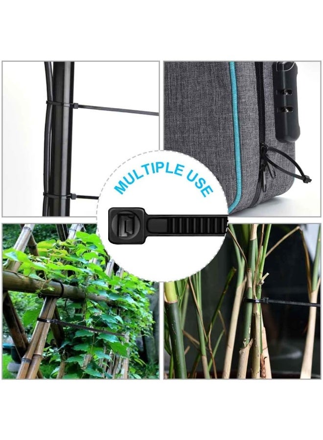 100pcs كابل زيب روابط ثقيلة 8 بوصة ، روابط أسلاك بلاستيكية ممتازة مع 50 رطل قوة الشد ، قفل ذاتي أسود نايلون ربطة لفات للداخل والخارج - Image 4