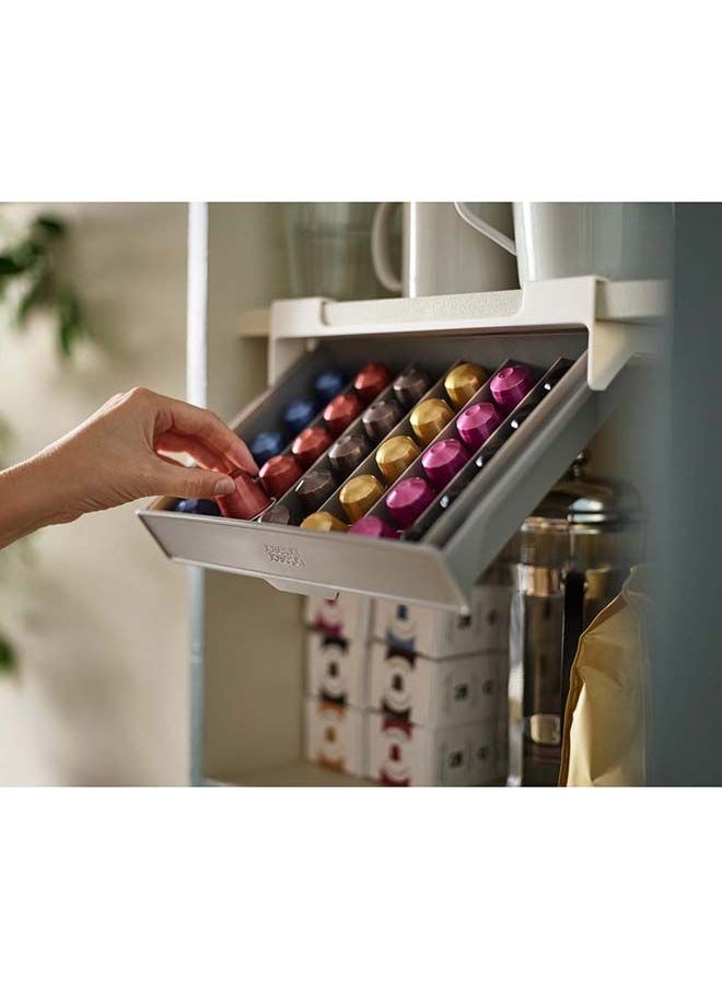 Joseph Joseph - Joseph Joseph Coffee Capsule Drawer Perfect Solution For Organizing Your Nespresso Cups. This Organizer Fits Under Any Shelf And Can Hold Up To 30 Coffee Cups. - Image 1