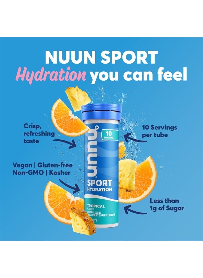 Nuun Sport Electrolyte Tablets for Proactive Hydration, Tropical, 8 Pack (80 Servings) - Image 2