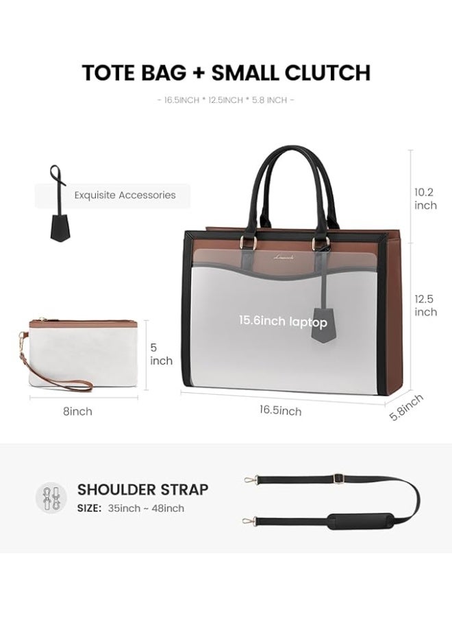 لوف فوك حقيبة LOVEVOOK النسائية للكمبيوتر المحمول مع حقيبة كلاتش - Image 3