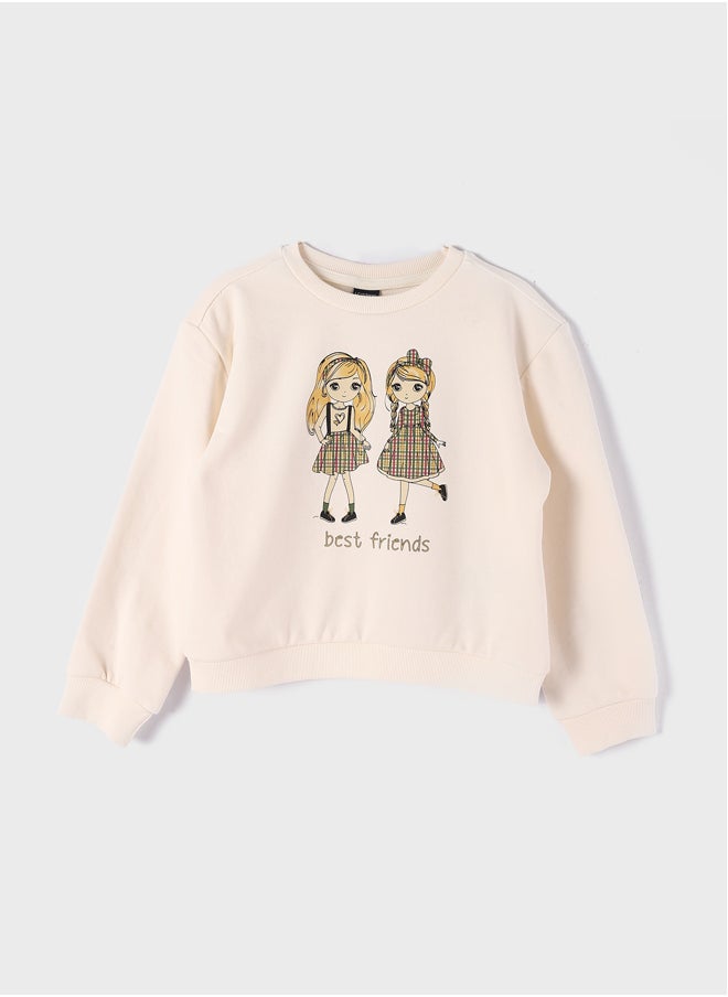 Crew Neck Long Sleeve Printed Baby Girl Sweatshirt - pzsku/Z854F05728BA8EAA638D5Z/45/_/1735652087/ae873f8c-cd77-414b-863e-1a79bdac64af