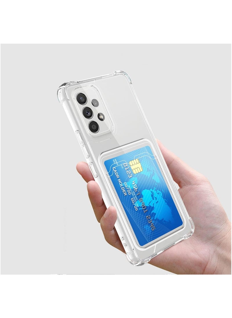 Generic Transparent Silicone Case for Samsung Galaxy A24 with Card Holder Four Corners Anti Drop Tpu Wallet for Card Holders Airbag, Anti Scratch Case  - Image 5