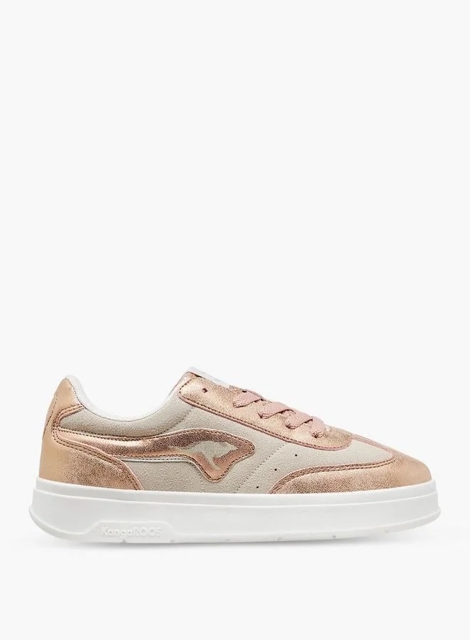 كانغاروس Girls' Panelled Sneakers With Lace-Up Closure
