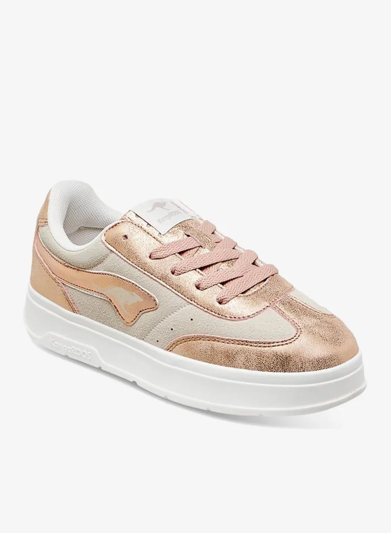 كانغاروس Girls' Panelled Sneakers With Lace-Up Closure