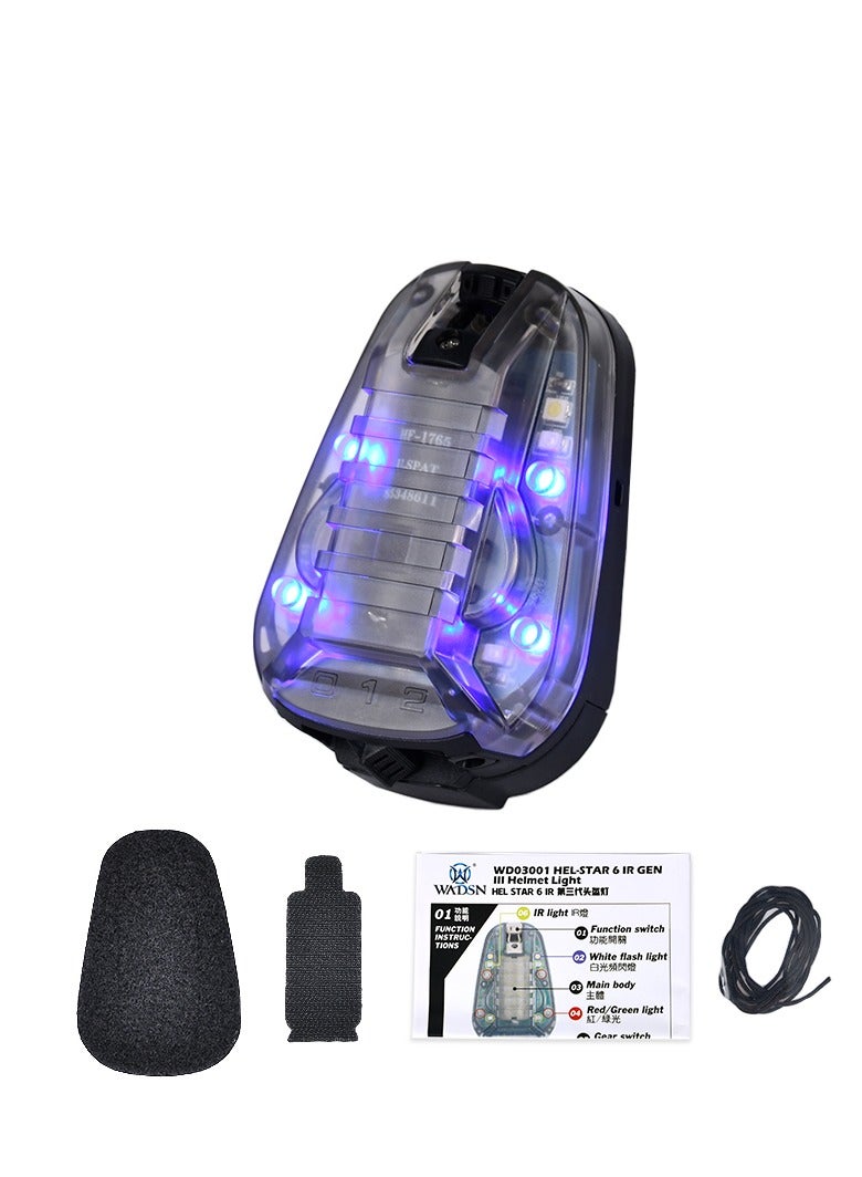AROAQ Waterproof Tactical Helmet Light, Airsoft Survival Helmet Lamp Led Outdoor, Military Identification Light Ir And Visible Led Helmet Strobe For Outdoor Sports Dark Blue  - Image 1