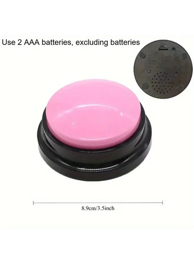 Interactive Color Pink 30 Second Recording Pet Sound Trainer Buzzer Compatible With Cats And Dogs Communication Training Playsound Teach Dogs To Talk For Service Pets Obedience Fun Gift Home Office 1pc - Image 4