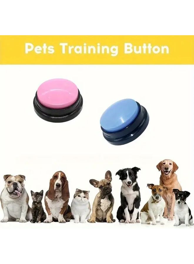 Interactive Color Pink 30 Second Recording Pet Sound Trainer Buzzer Compatible With Cats And Dogs Communication Training Playsound Teach Dogs To Talk For Service Pets Obedience Fun Gift Home Office 1pc - Image 1