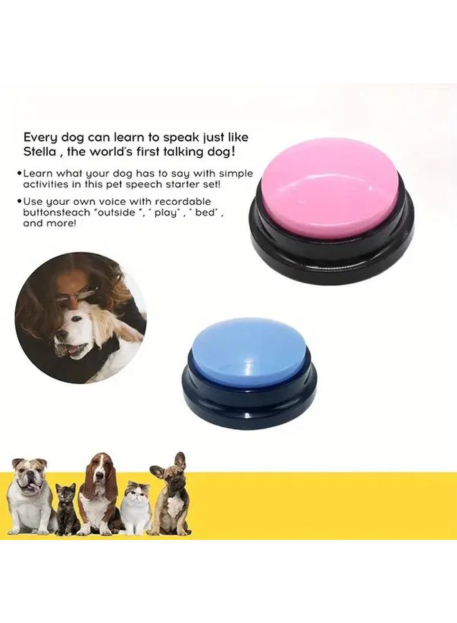 Interactive Color Pink 30 Second Recording Pet Sound Trainer Buzzer Compatible With Cats And Dogs Communication Training Playsound Teach Dogs To Talk For Service Pets Obedience Fun Gift Home Office 1pc - Image 3
