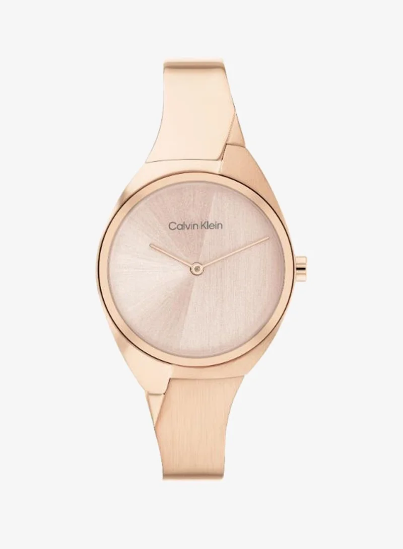 Charming Collection Analog Quartz Watch For Women With Carnation Gold-Tone Stainless Steel Bracelet - 25200236