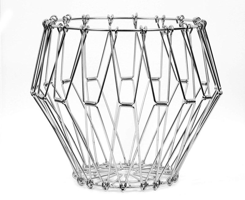 YADNESH Fruit Basket Multivariate Fruit Basket Bowl Countertop Deformable Stainless Steel Fruit Storage Basket Wire Bowl Kitchen Living Room Dining Room Coffee Shop