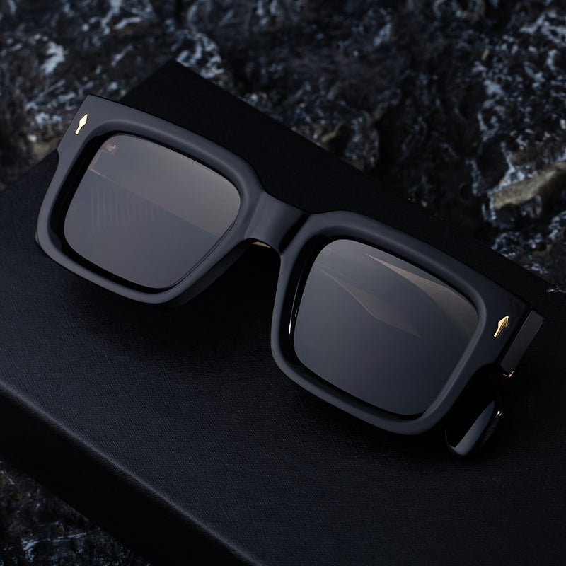 Men's Retro Square Sunglasses UV400 Outdoor Metal Frame - Image 5