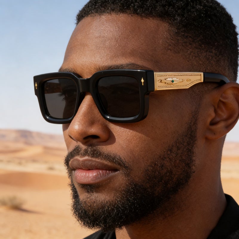 Men's Retro Square Sunglasses UV400 Outdoor Metal Frame - Image 2