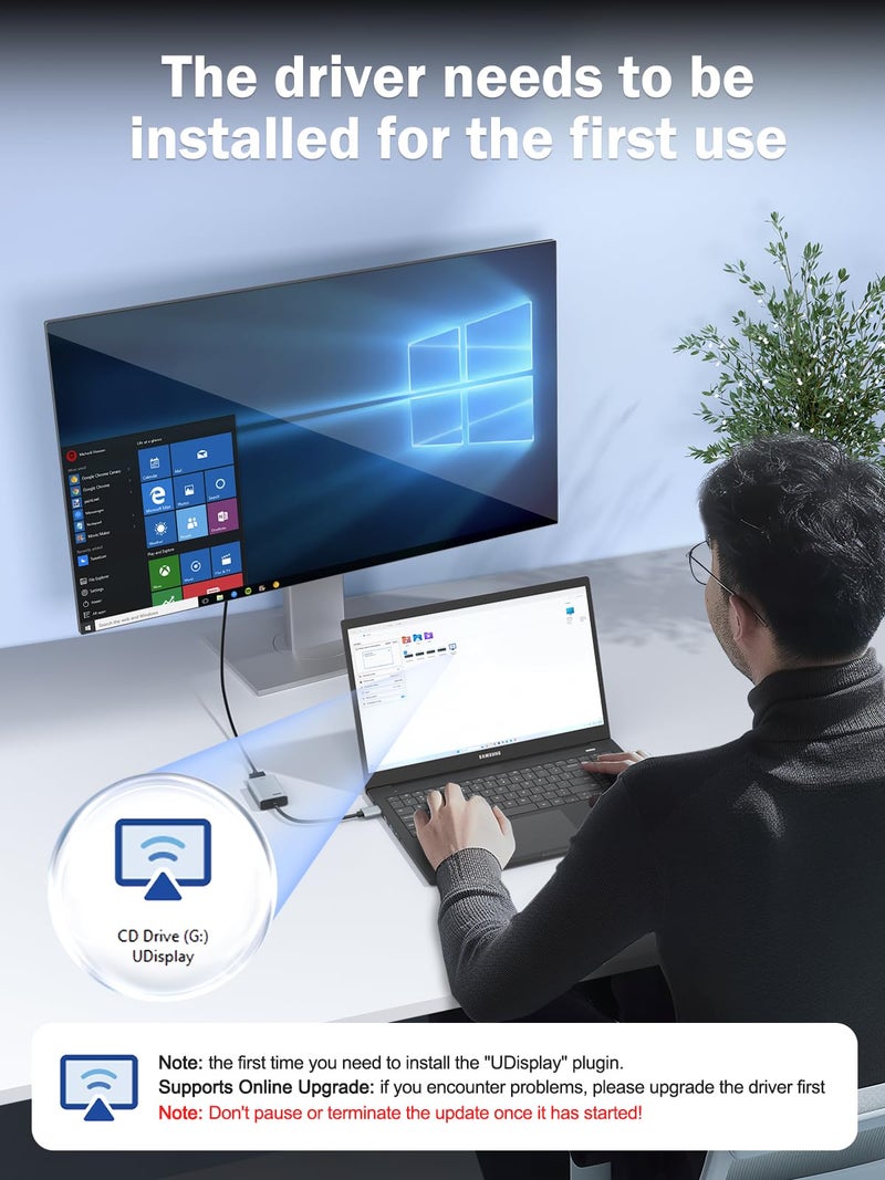 Lemorele USB to HDMI Adapter (MacBook Air/Pro/Windows PC only), 1080P@60Hz USB to HDMI Converter, Mirror Expansion Mode Support, Compatible with Windows 7, 8, 10 and MacOS 10.15+ - Image 5