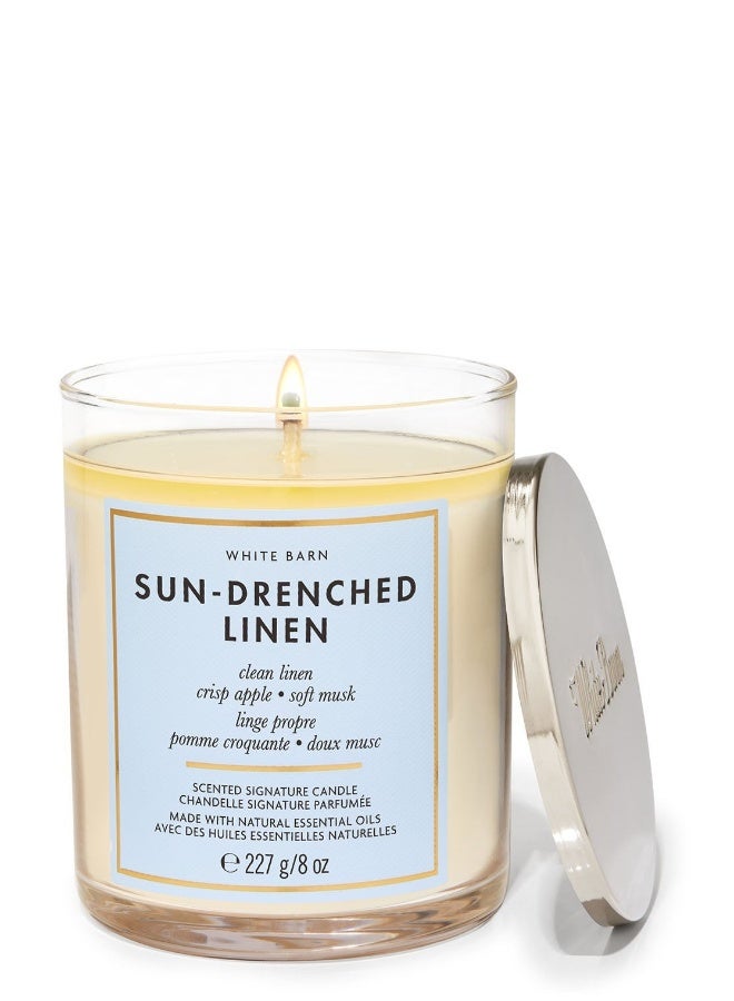 Bath & Body Works Sun-Drenched Linen Single Wick Candle 