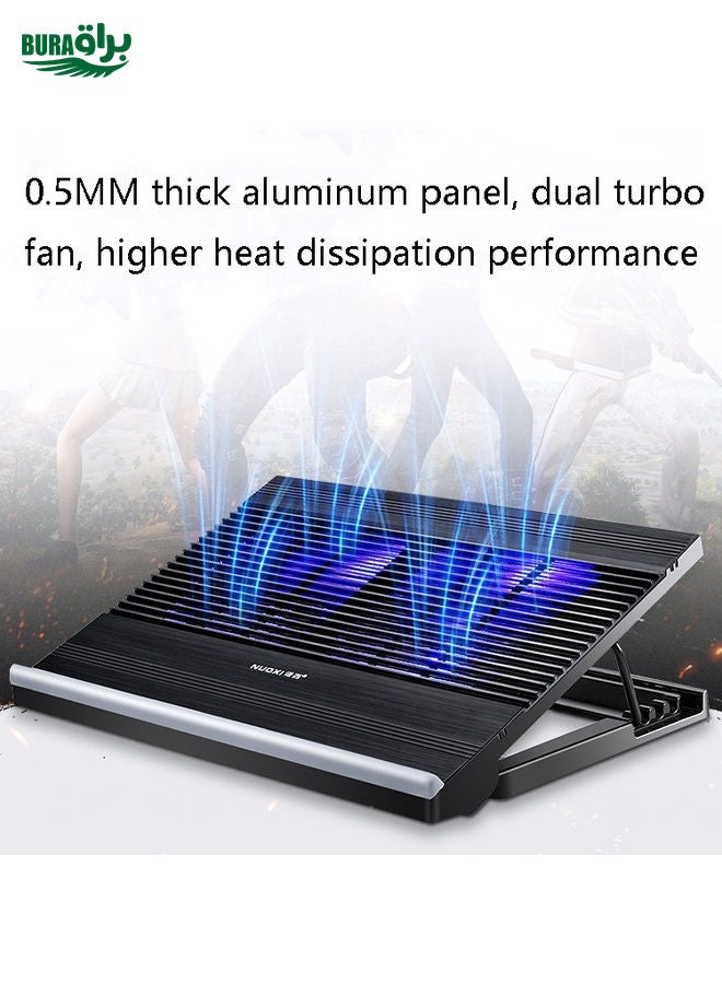 BURAQ NUOXI T10 Laptop Radiator Multi-File Adjustment Aluminum Alloy Bracket(Black)  - Image 4