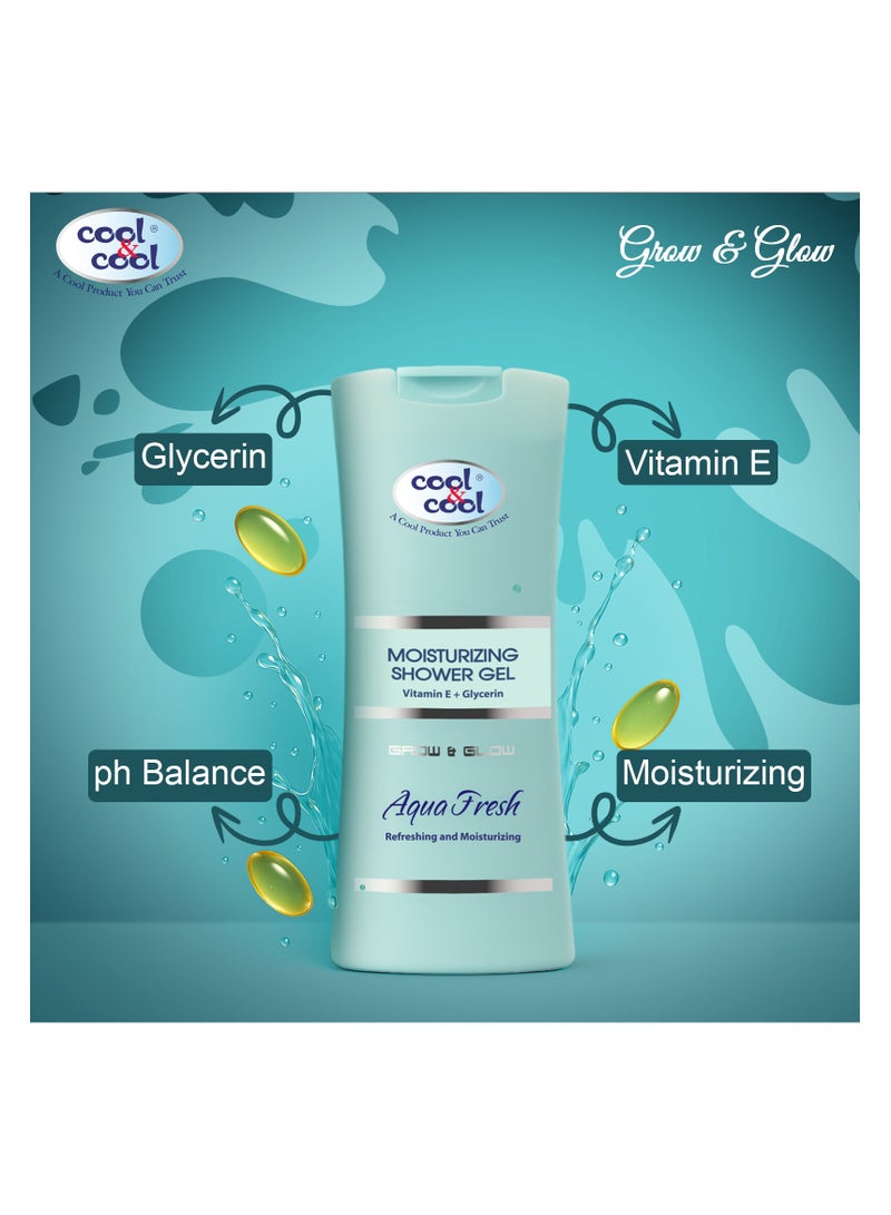 Cool & Cool Glow & Glow Moisturizing Body Shower Gel Aqua Fresh, 400 ML - Image 4