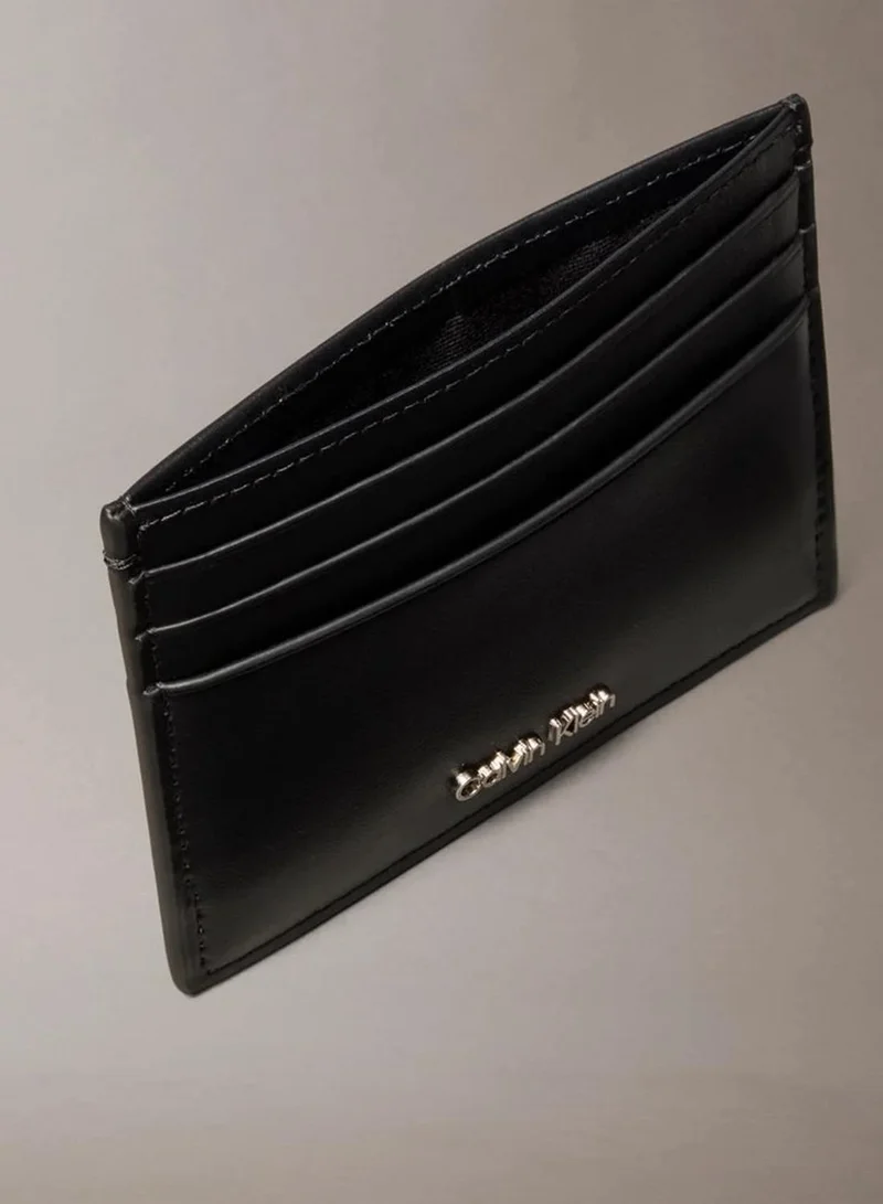 Calvin Klein Black Leather RFID Logo Cardholder for Men | Best Price UAE