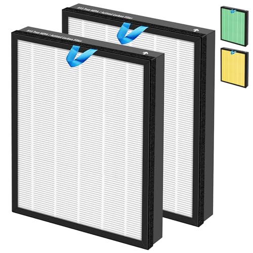 Pulluty Vital 100S HEPA Replacement Filter for LEVOIT Vital 100S/100S-P Air Purifier,3-in-1 H13 True HEPA High-Efficiency Activated Carbon Filter,Vital 100S-RF,2 Pack,White - Image 1