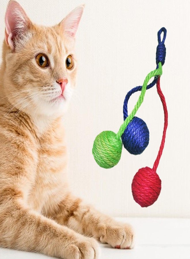 Leefasy Hanging Interactive Cat Toy Sisal Rope Ball, Eco Friendly Self Play Bite and Wear Resistant Pets Interactive Toy Cat Rope Ball for Indoors Cats - Image 4
