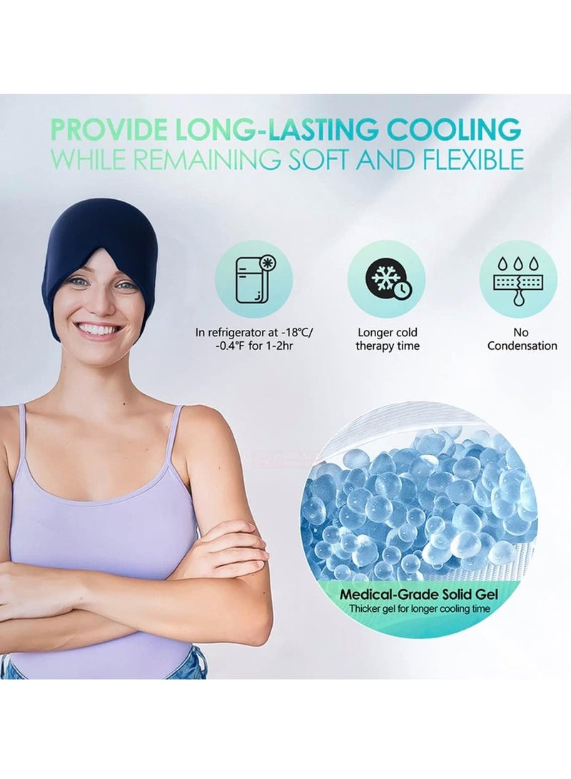 Generic Migraine Relief Ice Cap | Cold Therapy for Headaches | Full Head Wrap Design | Natural Cold Pain Relief | Relieve Migraine Pressure - Image 3