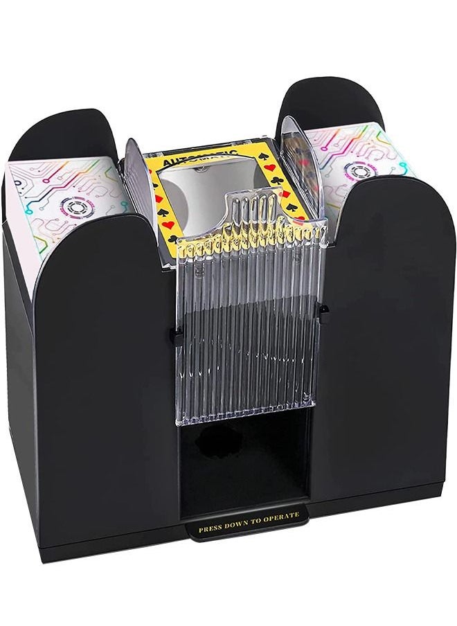 BLUE CORAL - 6 Deck Automatic Playing Card Shuffler, Battery Operated Electric for Blackjack and Playing Card Games - Image 1