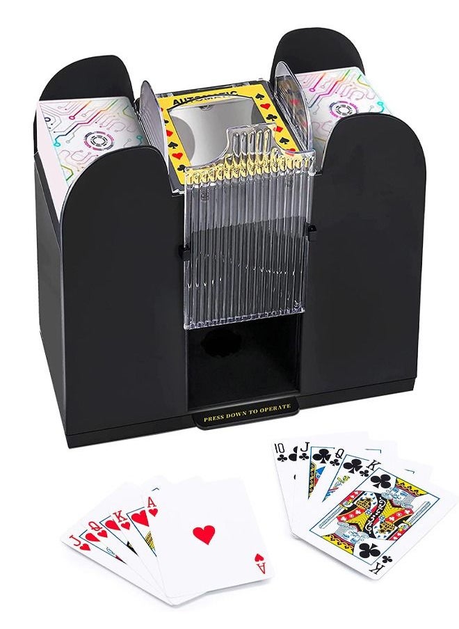 BLUE CORAL - 6 Deck Automatic Playing Card Shuffler, Battery Operated Electric for Blackjack and Playing Card Games - Image 1