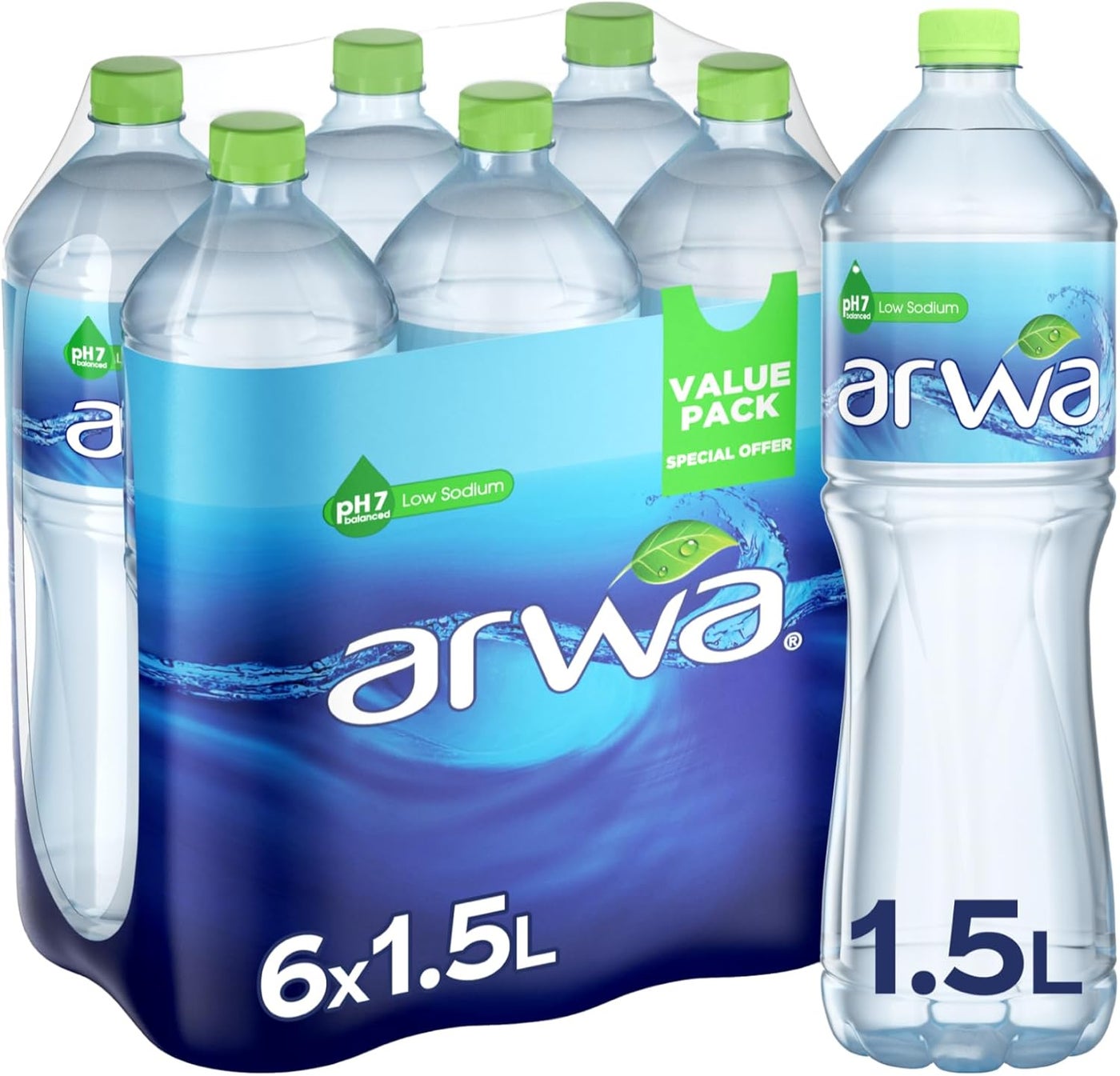 Arwa Bottled Drinking Water - 1.5L (Pack of 6)