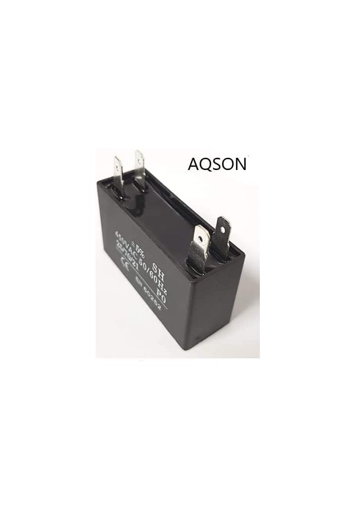 AQ AQSON AQSON Rectangle Shaped 2 Pin Fan Capacitor 450 VAC - 5MFD (5µF) - Black - Image 2
