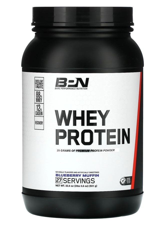Bare Performance Nutrition Whey Protein Powder Blueberry Muffin 2 lbs 0.8 oz (931 g)