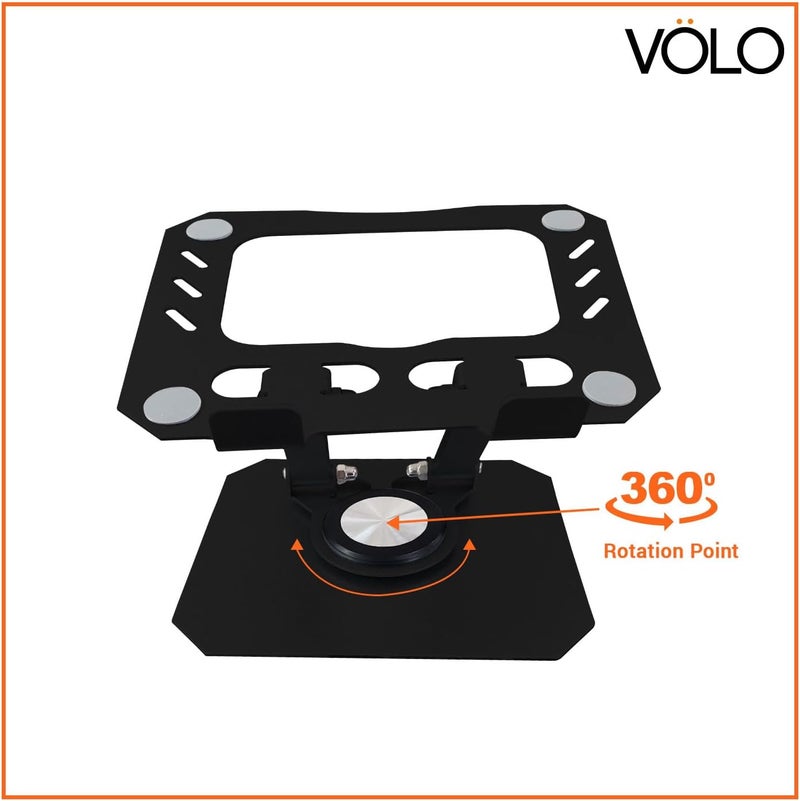 Volo 4-in-1 Book, Tablet, Laptop & Mobile Stand – Portable Adjustable Foldable Metal Holder for Reading & Study (Black (360°)) - Image 3