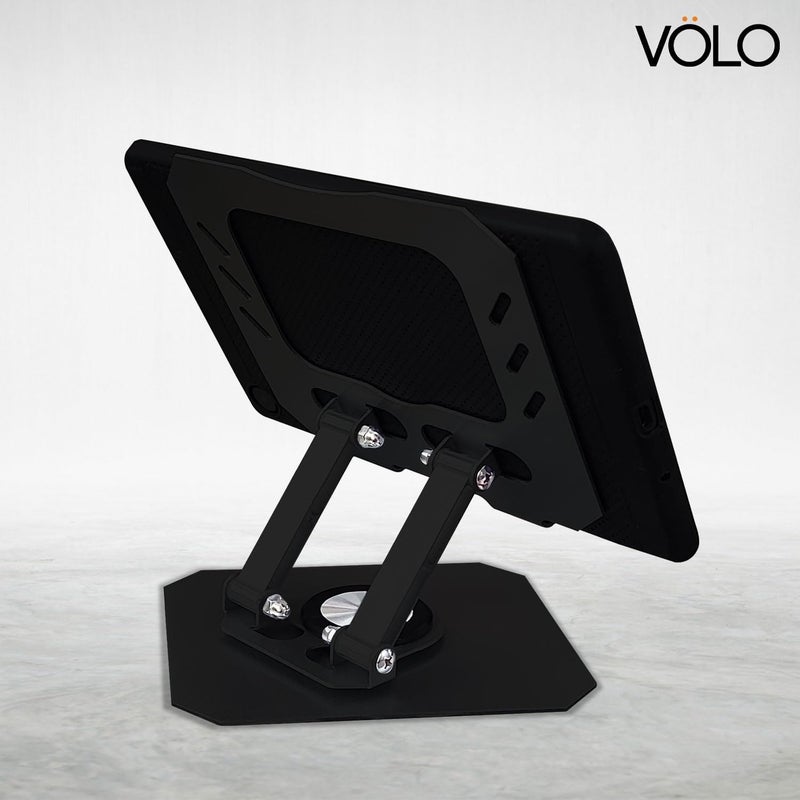 Volo 4-in-1 Book, Tablet, Laptop & Mobile Stand – Portable Adjustable Foldable Metal Holder for Reading & Study (Black (360°)) - Image 5