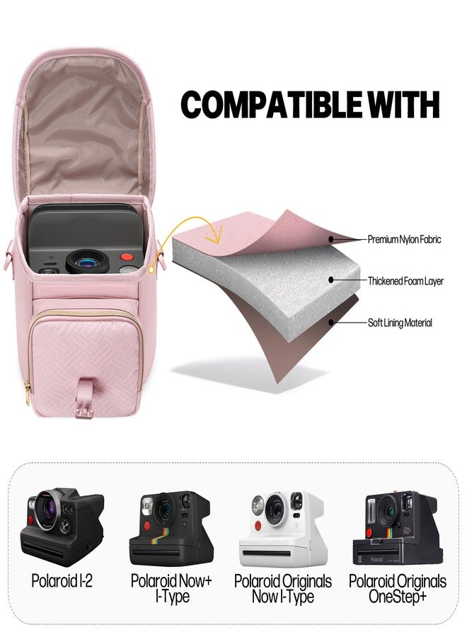 Prokva Camera Sling Bag Compatible with Polaroid Now 2nd Generation I-Type, Now+ 2nd Gen I-Type, Now, Now+, OneStep Instant Camera, Camera Crossbody Bag with Adjustable Strap, Pink(Empty Bag) - Image 3