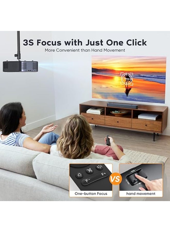 Native 1080P Projector with WiFi and Bluetooth, 4K Support, Zoom Function – Outdoor Movie Projector for Phone, Laptop, TV Stick, DVD, USB, HDMI - Image 4