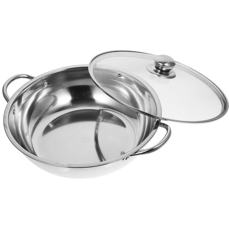 🍳 قدر من الفولاذ المقاوم للصدأ لتجمعات الحساء مع تصميم مقاوم للحروق وغطاء - Image 1