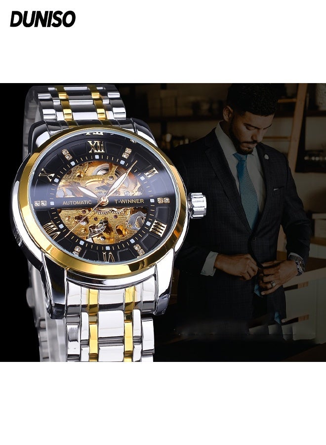 DUNISO Automatic Watch for Men，Luxury Automatic Machenical Watch,Stainless Steel Mechanical Wrist Watch,Daily Life Waterproof Design，Suitable for Daily Business Meetings and Gatherings - Image 1