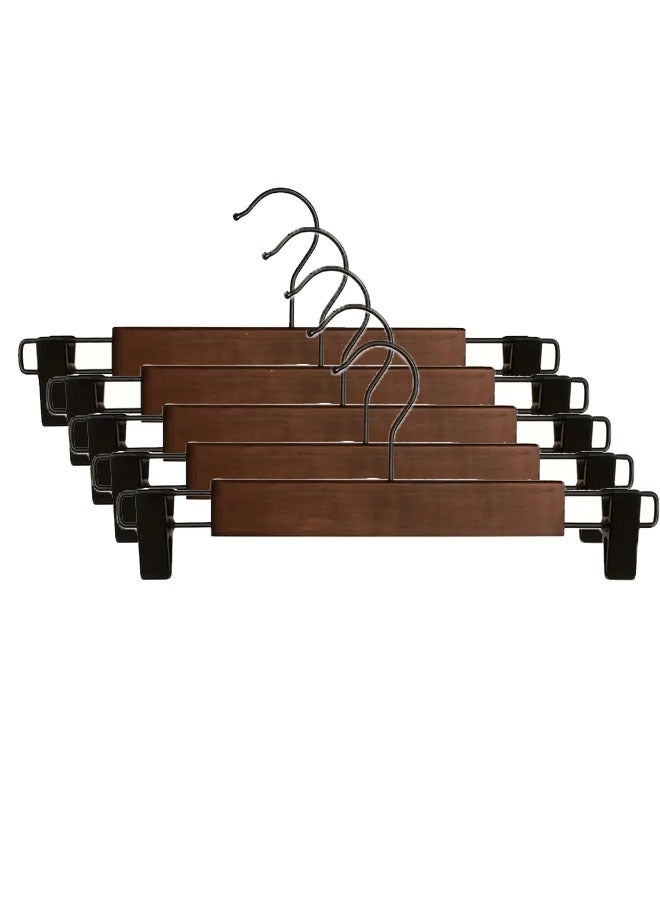 keke Pack of 5 Non-Slip Seamless Multi-Function Belt Clip Solid Wood Hook Hanger  - Image 1
