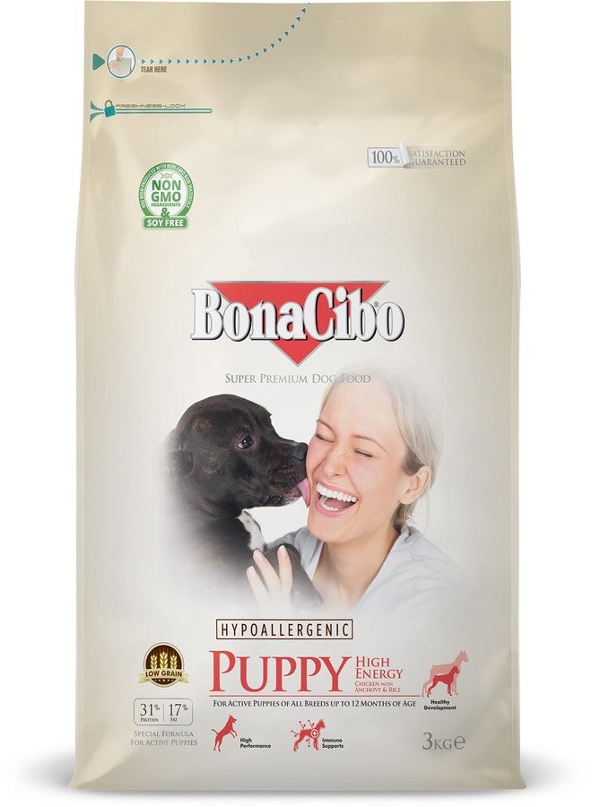 BonaCibo Puppy High Energy Chicken with Anchovy & Rice 3Kg - Image 1