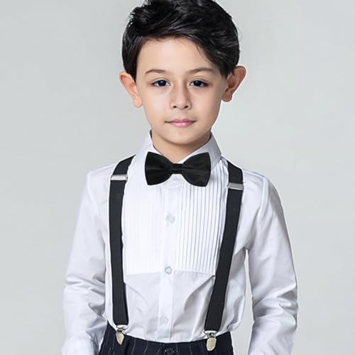 RR DESIGN Essential Satin Bow tie for Boys (Black) 5-10 years - Image 5