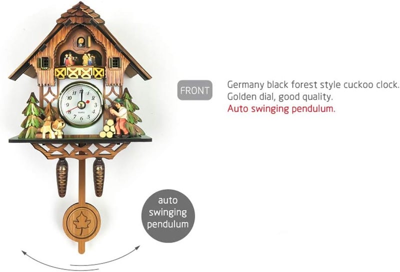 كلاراكو ساعة حائط على شكل طائر الوقواق، ساعة يد، زينة للأطفال، ساعة يد، أ - Image 3