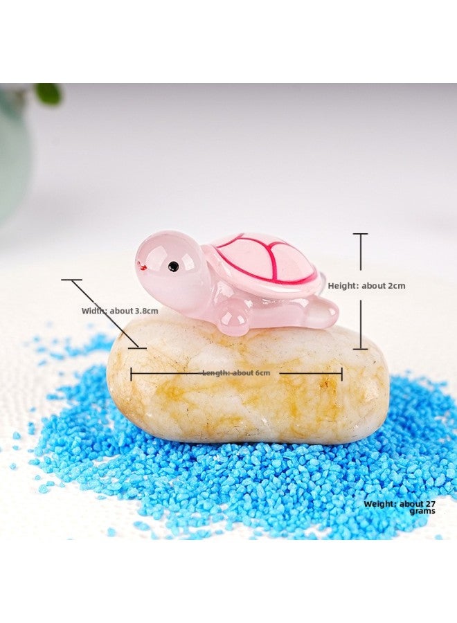 Diy Cream Glue Blind Bag Simulation Luminous Turtle Hairpin Patch Hand-made Pendant Resin Accessories Tide Play Micro Landscape-Color:Pink-Specifications:Glow-in-the-dark Turtle  - Image 1
